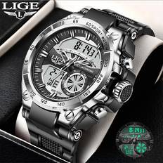 Lige Men's Military Silicone Quartz Watch