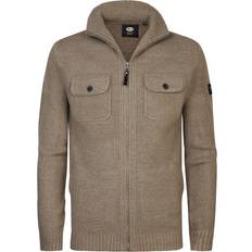 Beige - Homme Cardigans Petrol Strickjacke Full Zip Sweater - Braun