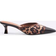 River Island Heeled Mules - Brown Leopard Pointed