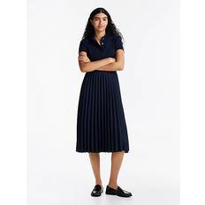 Tommy Hilfiger Vrouw Jurken Tommy Hilfiger Slim Fit Midi-Polokleid mit Knöpfen - Marine