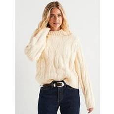 Levi's Dame Sweatere Levi's Isabel Trøje I Kabelstrik I Afslappet Pasform - Beige