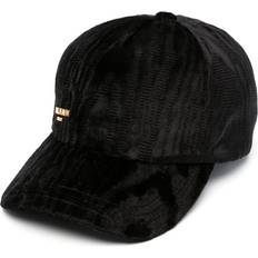 Balmain Caps Balmain Logo Plaque Moire-Effect Cap - Black