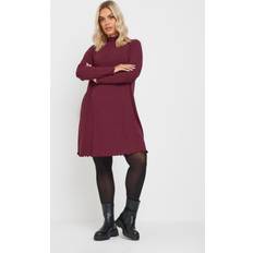 4XL Dresses Yours Lettuce Edge Tunic Dress - Burgundy