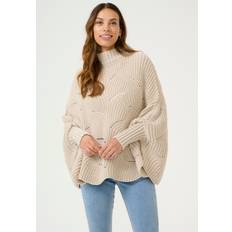 Damen - Weiß Capes & Ponchos Cream CRMistletoe Poncho - Natur