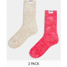 Juicy Couture Underwear Juicy Couture Cosy Fluffy Socks - Hot Pink/Cream