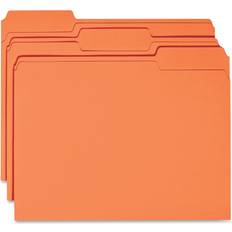 Business Source Color File Folder 1/3 Cut 100/BX Orange