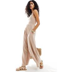 Dame - Grå Jumpsuits & Overaller ASOS DESIGN Scoop Neck Wide Leg Jumpsuit - Taupe/Brown