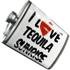 Bar Equipment Neonblond I Love Tequila Sunrise Cocktail Hip Flask