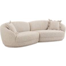 U-Sofas TOV Furniture Marion Two-Tone Textured Boucle Sectional Sofa