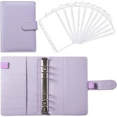 None Purple Budget Binder With 12pcs Zipper Envelopes