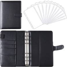 None Black Budget Binder With 12 Pcs Zipper Envelopes