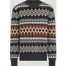 Belstaff Men Sweaters Belstaff Fair Isle Mockneck Sweater - Charcoal Combo