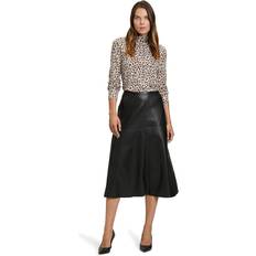 Betty Barclay A Line Leather Look Skirt - Black