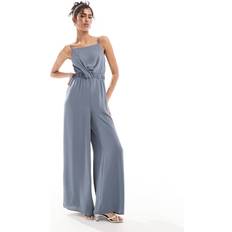 Blå - Dame Jumpsuits & Overaller ASOS DESIGN High Neck Twist Front Jumpsuit - Blue