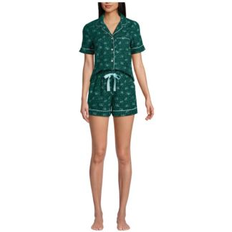 Underwear Lands' End Drapey Flannel Pajama Set - Deep Forest Trees