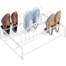 Ebern Designs White Hallway Furniture & Accessories Ebern Designs Wire Floor 9-Pair White Shoe Rack