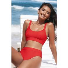 Rot Bikini-Sets Katie Bustier Bikini Top Set - Red