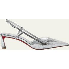 Christian Louboutin Silver Heels & Pumps Christian Louboutin Metallic Red Sole Slingback Pumps - Silverlin Silver