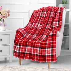 Solaris Plaid Fleece Throw Blanket 50" x 60" Blankets
