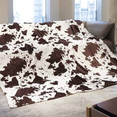 Brown Cow Print Blanket King Size Blankets Brown