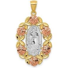 Finest Gold 14K Two-Tone Pendant - White Rhodium