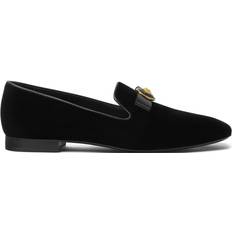 Versace Low Shoes Versace Medusa Velvet Loafers - Black