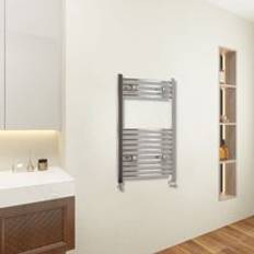 Heated Towel Rails Aica AICA 800 x 400 mm Curved Heated Towel Track Chrome