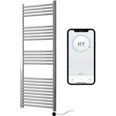 Heated Towel Rails Manissa Chrome Electric Smart Heated Towel Rail 500mm W x 1400mm H