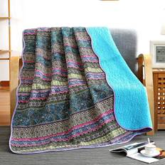 NEWLAKE Quilt Throw Blanket 60 x 78 Inch Blankets Blue