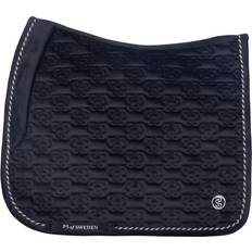 Saddle Pad Velvet Monogram Dressage - Black