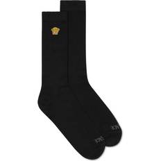 Versace Socks Versace Logo Socks Men Fabric - Black