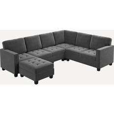 Honbay 7-Piece Velvet Modular Sectional Sofa