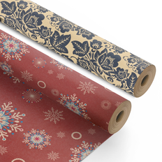 Multicolour Gift Wrapping Papers Christmas Wrapping Paper Roll 2 Pack