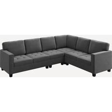 U-Sofas Honbay Polyester Modular Sleeper Sectional Sofa