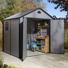 Rowlinson Airevale 8X6 Plastic Apex Shed Light Grey (Building Area )