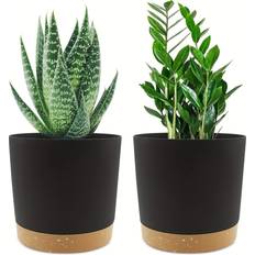 Pots, Plants & Cultivation Temu 2 Pcs 6.5 Inch Flower Pot Set