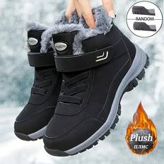 Temu Fleece Thickened Waterproof Snow Boots - Medium Barrel Cotton