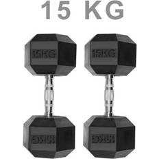 Dumbbells Rubber Encased Weights Set 15KG