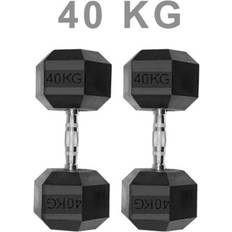 Dirty Pro Tools Dumbbells Rubber Encased Weights Set 40KG