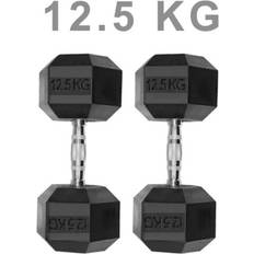 Dirty Pro Tools Dumbbells Rubber Encased Weights Set 12.5KG