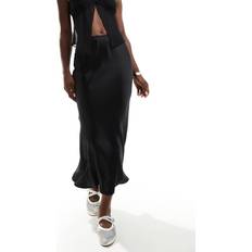 New Look Satin Bias Midi Skirt - Black