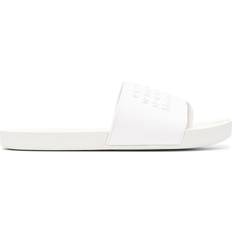 Maison Margiela Slides Maison Margiela Tabi Logo Embossed Slides - White