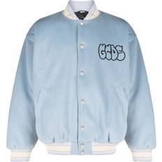 GCDS Graffit-Logo Varsity Bomber Jacket - Blue