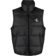 Calvin Klein Black Vests Calvin Klein Logo Patch Padded Gilet - Black