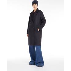 Outerwear Max Mara Studio Double-Breasted Cashmere Coat - Navy