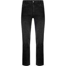Weird Fish Men Trousers & Shorts Weird Fish Edward Denim Stretch Straight Jeans - Washed Black