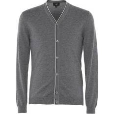 Men - Merino Wool Cardigans Dunhill Man Cardigan - Grey/Wool/Cashmere/Mulberry Silk