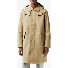 Lacoste Beige Coats Lacoste Hooded Longline Coat - Beige