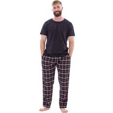 Malay Mens Flannel Pyjama Set - Black