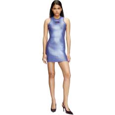 Purple - Sportswear Garment Dresses Diesel Robe En Maille Côtelée Métallisée - Violet